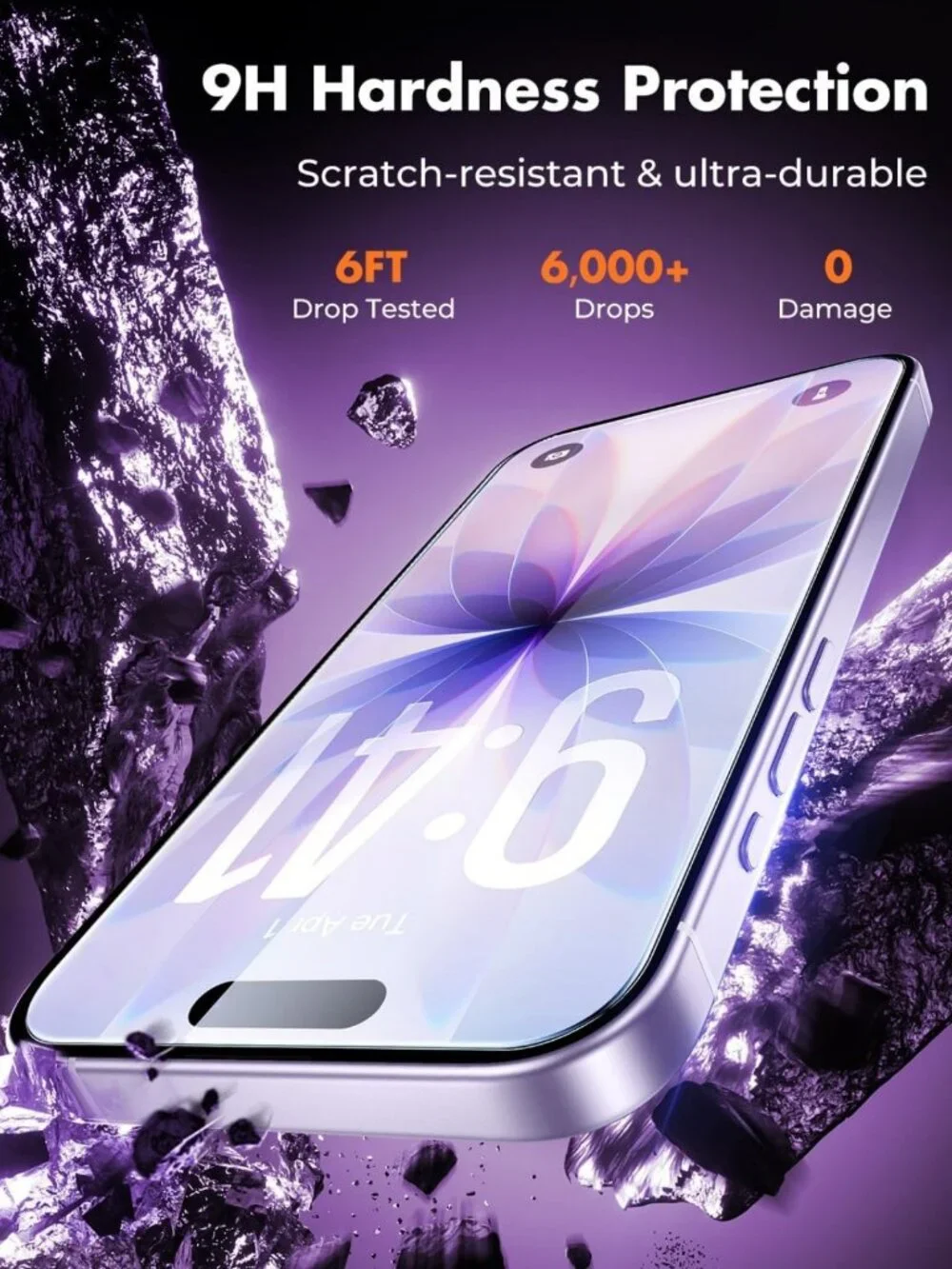 Durable iPhone 17 Screen Protector 3-Pack, Dual-Tempered Glass, HD Clarity